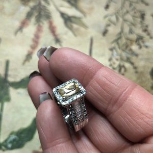 Diamond and Precious Topaz ring